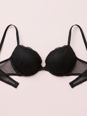 Victoria's Secret Black Lace Push-Up Bra 36C
